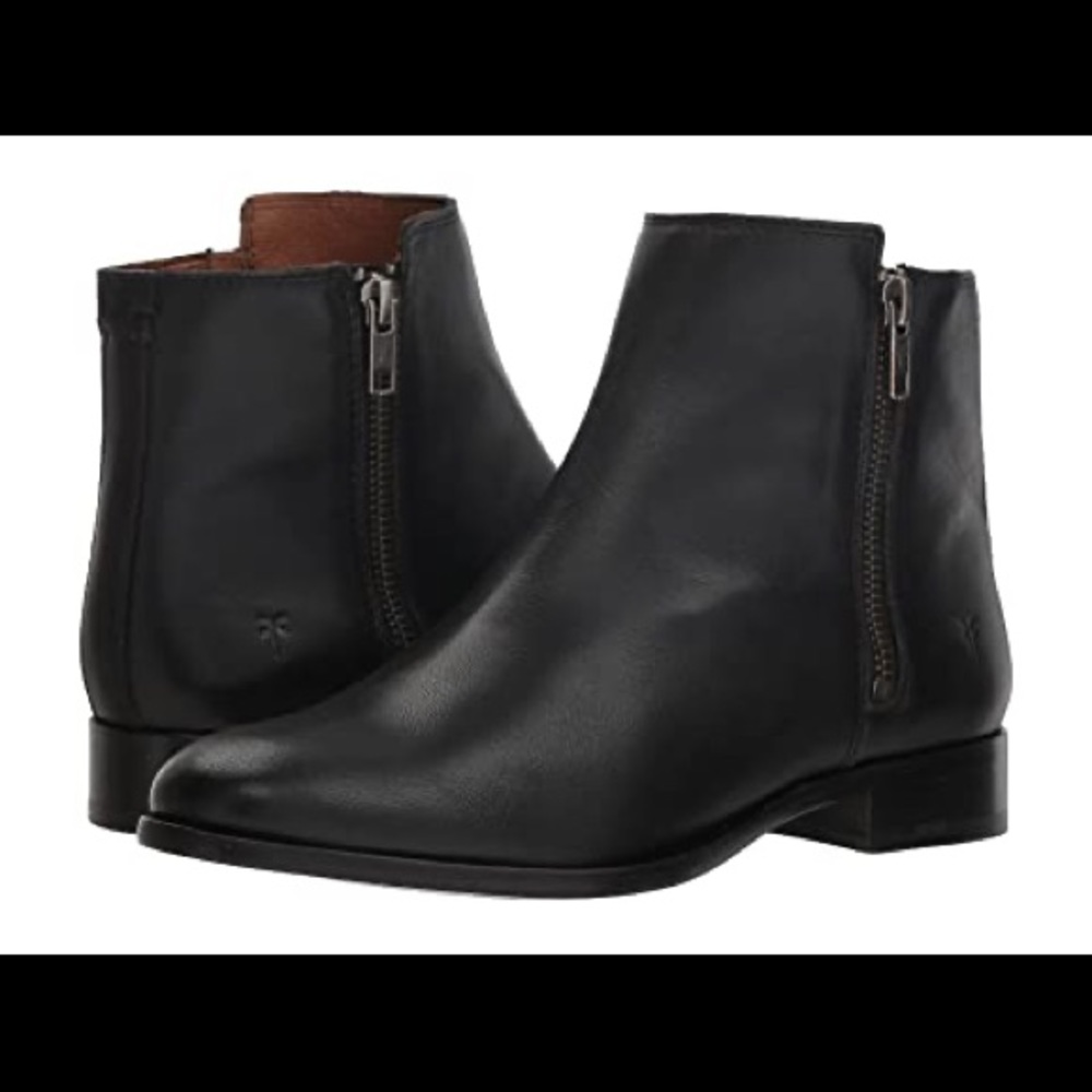 Frye Carly double zip leather booties